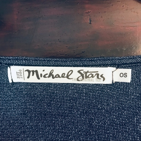 Michael Stars Metallic Blue Cowl Neck Long Sleeve Top One Size - Picture 7 of 8